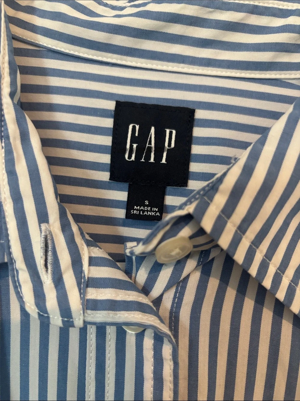 GAP Women’s Blue and White Vertical Stripe Tunic